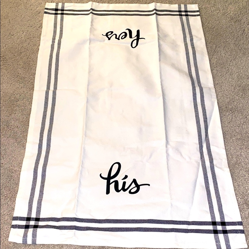 His Hers Kate spade Dish Towel  Cotton‎ White Black